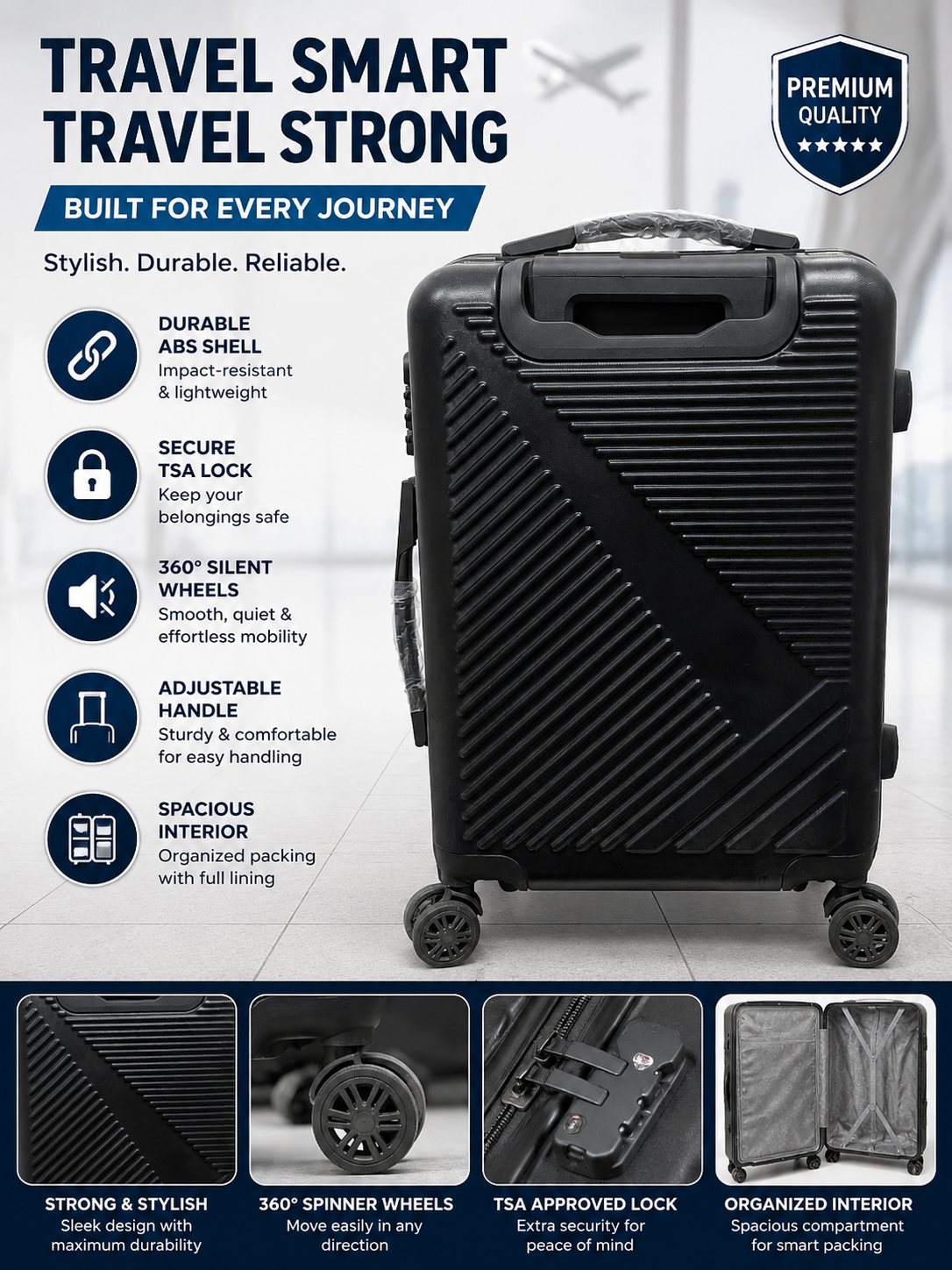 Trolley bag hard shell fiber